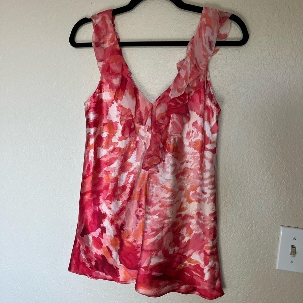 Oscar De La Renta X Neiman Marcus pinky/red 100% polyester flowy blouse  SIZE S